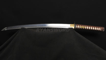 Razor Sharp Wakizashi Folded Steel Blade Iron Fittings Japanese swords