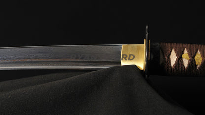 Razor Sharp Wakizashi Folded Steel Blade Iron Fittings Japanese swords