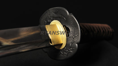 Razor Sharp Wakizashi Folded Steel Blade Iron Fittings Japanese swords