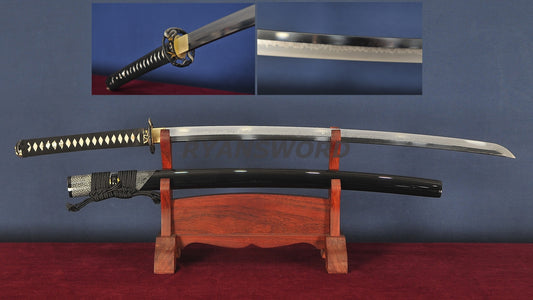 Katana Clay Tempered Choji Hamon With Polish Snake Tsuba Rayskin Saya
