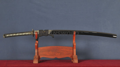 Katana Clay Tempered Choji Hamon With Polish Snake Tsuba Rayskin Saya