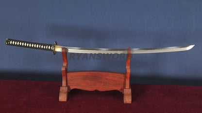 Katana Clay Tempered Choji Hamon With Polish Snake Tsuba Rayskin Saya