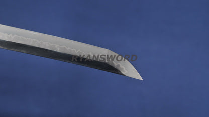 Katana Clay Tempered Choji Hamon With Polish Snake Tsuba Rayskin Saya