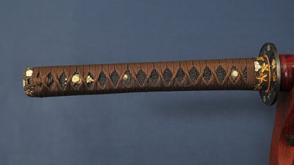 Choji Hamon Katana Koshi SORI 1095 Steel full tang sharp red saya