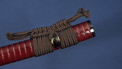 Choji Hamon Katana Koshi SORI 1095 Steel full tang sharp red saya