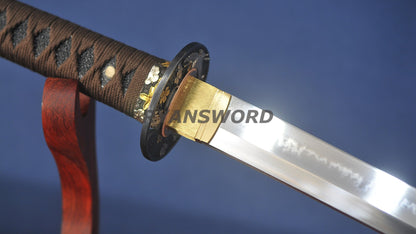 Choji Hamon Katana Koshi SORI 1095 Steel full tang sharp red saya