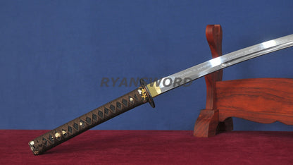 Choji Hamon Katana Koshi SORI 1095 Steel full tang sharp red saya
