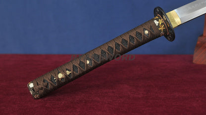 Choji Hamon Katana Koshi SORI 1095 Steel full tang sharp red saya