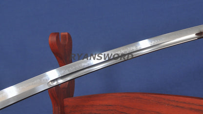 Choji Hamon Katana Koshi SORI 1095 Steel full tang sharp red saya