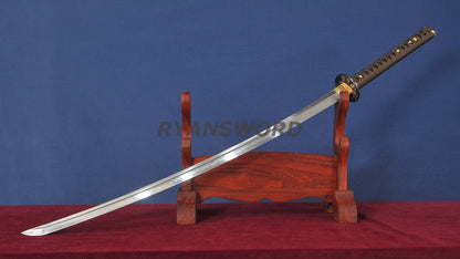 Choji Hamon Katana Koshi SORI 1095 Steel full tang sharp red saya