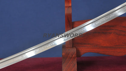 Choji Hamon Katana Koshi SORI 1095 Steel full tang sharp red saya