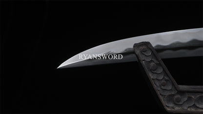Tamahagane Tanto Moroha-Zukruri Double Edge Double Hamon Full Raykin Saya Top quality