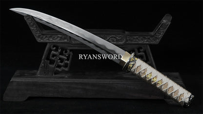 Tamahagane Tanto Moroha-Zukruri Double Edge Double Hamon Full Raykin Saya Top quality