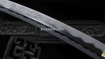 Tamahagane Tanto Moroha-Zukruri Double Edge Double Hamon Full Raykin Saya Top quality