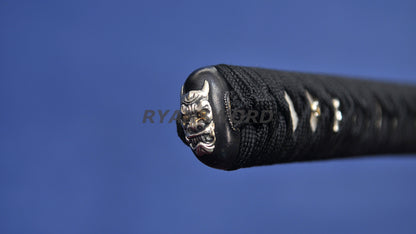 Katana 1095 Steel Hitatsura Hamon lacquer Painting Saya japanese sword full tang