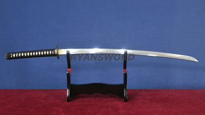 Katana 1095 Steel Hitatsura Hamon lacquer Painting Saya japanese sword full tang