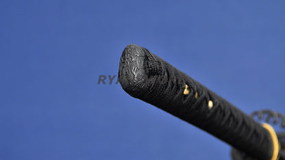 Katana 1095 Steel Choji Hamon Hazuya Polish lacquer Painting Saya full tang
