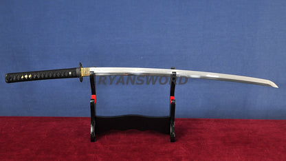 Katana 1095 Steel Choji Hamon Hazuya Polish lacquer Painting Saya full tang