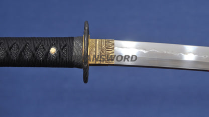Katana 1095 Steel Choji Hamon Hazuya Polish lacquer Painting Saya full tang