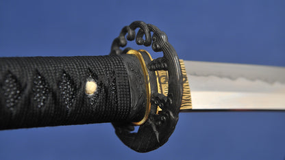 Katana 1095 Steel Choji Hamon Hazuya Polish lacquer Painting Saya full tang