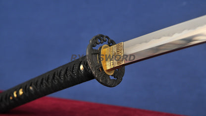 Katana 1095 Steel Choji Hamon Hazuya Polish lacquer Painting Saya full tang