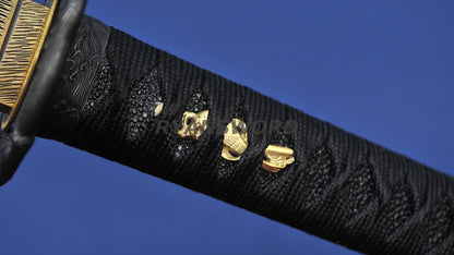 Katana 1095 Steel Choji Hamon Hazuya Polish lacquer Painting Saya full tang