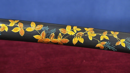 Katana 1095 Steel Clay Tempered lacquer Painting Saya japanese sword full tang