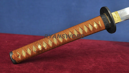 Katana 1095 Steel Clay Tempered lacquer Painting Saya japanese sword full tang