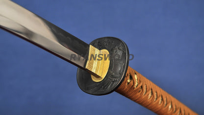 Katana 1095 Steel Clay Tempered lacquer Painting Saya japanese sword full tang