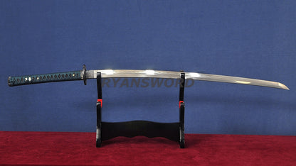 Katana Honsanmai Clay Tempered lacquer Painting Saya japanese sword full tang