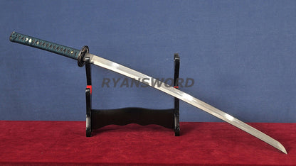 Katana Honsanmai Clay Tempered lacquer Painting Saya japanese sword full tang