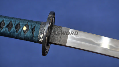 Katana Honsanmai Clay Tempered lacquer Painting Saya japanese sword full tang