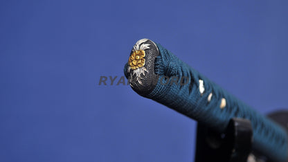 Katana Honsanmai Clay Tempered lacquer Painting Saya japanese sword full tang
