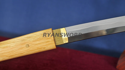 Shirasaya T10 Steel Clay Tempered High-End Polish full tang sharp