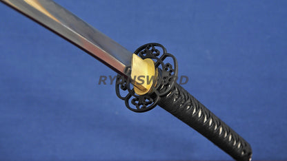 T10 Steel Clay Tempered Katana iron tsuba japanese sword full tang