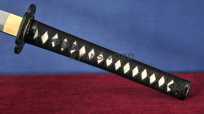 T10 Steel Clay Tempered Katana iron tsuba japanese sword full tang