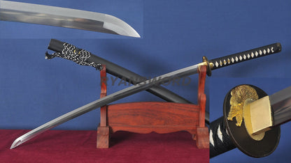Katana 1095 High Carbon Steel Wolf Tsuba Japanese swords full tang
