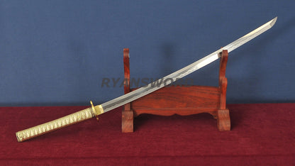 katana Honsanmai Clay Tempered Hazuya Polish Mantis Theme Fittings full tang