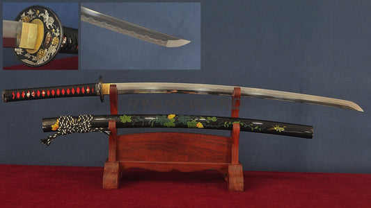 Katana Honsanmai Clay Tempered Hazuya Polish Lacquer Painting Saya Sharp