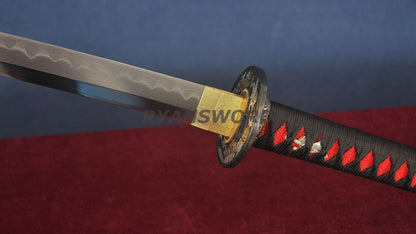 Katana Honsanmai Clay Tempered Hazuya Polish Lacquer Painting Saya Sharp