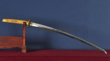 Tachi Folded High Carbon Steel Clay Tempered Hazuya Polish full tang Sharp