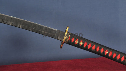 Katana Damascus Steel Mantis Theme  Blade Tsuba full tang