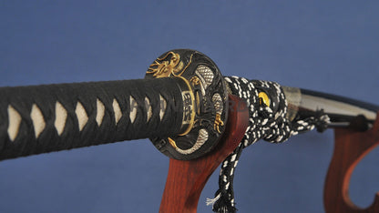 Katana 1095 High Carbon Steel Clay Tempered with Engraving Full tang Ray skin saya