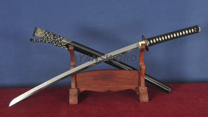 Katana 1095 High Carbon Steel Clay Tempered with Engraving Full tang Ray skin saya