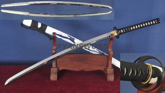 Katana T10 Steel Hitatsura Hamon with Cosmetic Polish for Top Collection