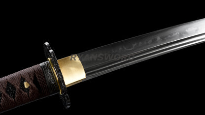 Wakizashi  T10 Steel Clay Tempered full tang sharp japanese sword