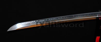 T10 Steel Clay Tempered Katana Japanese sword for samurai full tang battle ready razor sharp Wave style