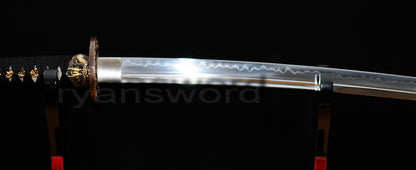 T10 Steel Clay Tempered Katana Japanese sword for samurai full tang battle ready razor sharp Wave style