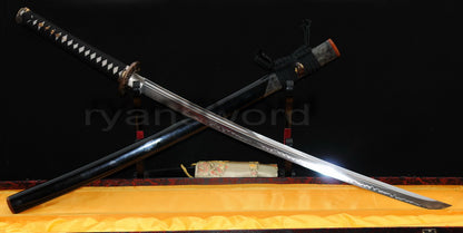 T10 Steel Clay Tempered Katana Japanese sword for samurai full tang battle ready razor sharp Wave style
