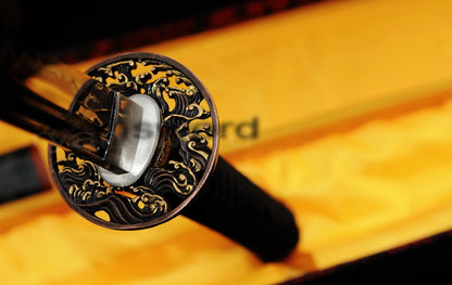 T10 Steel Clay Tempered Katana Japanese sword for samurai full tang battle ready razor sharp Wave style
